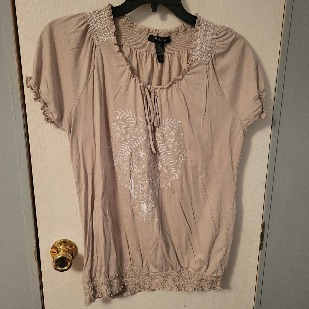 Style & Co Floral Print Cap Sleeve Blouse
